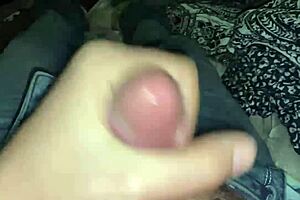 watch this small clit sissy stroke her cock and squirt cum all over your face