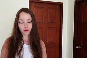 Petite Brunette Babysitter Rides Rough in One Bed Hotel Creampie Fuck