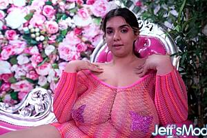 BBW Rose D Kush Rides Silicone Cock Dildo Masturbating Curvy Big Tits