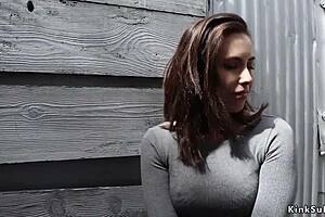 bound bride and lezdom slave tease cleaning lady with anal toys and fisting