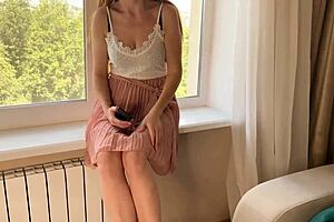 russian milf begs friend for rough creampie doggystyle pounding