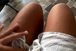 Colombian latina fingers huge juicy pussy lips gaping orgasm outdoor pov solo