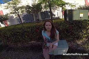 Redhead Agrees To Oral Act In Derelict Wagon Exchange For Payment