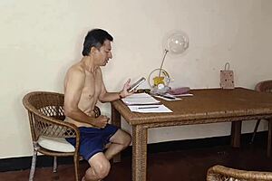 coming home from school for wild kinky fuck with older guy