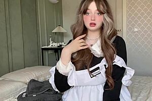 caught this sexy maid dripping wet for webcam tip?