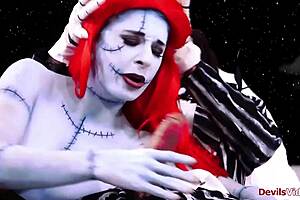 Joanna Angel deepthroats monster cock in sexy Christmas parody orgy.