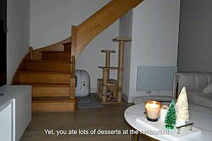 luna doll's curvy black ass and big natural tits surprise in sexy christmas cosplay