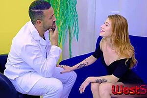 Fucking delicious redhead sorts horniness in office!