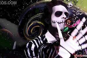 Joanna Angel deepthroats monster cock in sexy Christmas parody orgy.