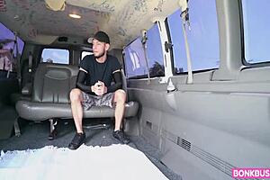 emma sirus rides hard bent over on the bus like an innocent slut