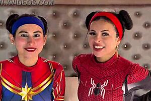 passionate spider woman cosplay anal ride with big ass squirting on public pov