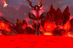 Maggie Green teases with huge tits for Halloween monster fun