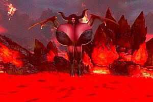 Maggie Green teases with huge tits for Halloween monster fun