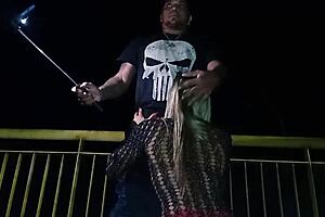 wife flashes street cyclist cums then cuck fucks hard twice 💦