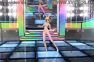 Kagamine Rin goes full nude, teasing her big tits and ass for fans 😍🍑