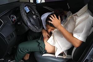 Japanese Pinay Slut Squirts in Public Car Creampie Deepthroat Fuck