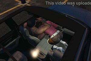 in gta 5, franklin picks up a hooker in his car for some wild roadside sex game