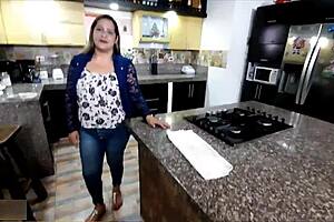 muscular stud offers cash for curvy latina's creampie pussy pounding