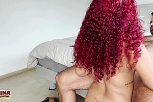 scarlette flame's huge tits bounce wildly as big cock stretches her tight latina pussy in first casting creampie