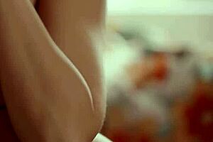 margo dumas peels off her lace lingerie showing huge natural tits