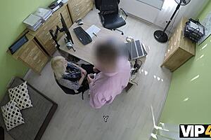 Dulce Nena offers tight pussy to naughty loan agent pounding