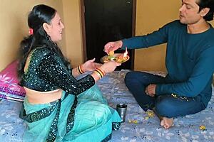 how does this bbw celebrate indian festival with rough doggystyle cumshot?