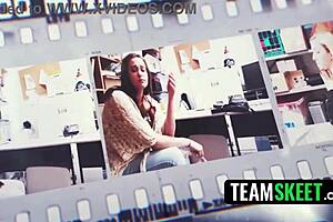 store manager throat fucks latina then guard cums on her face deepthroat