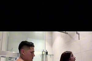 Couldn't resist barging in to fuck her wet in the shower.