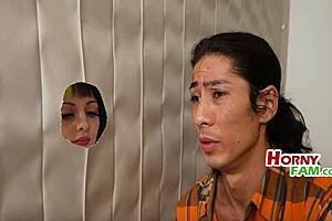 stepbro's fingers hit the spot when daddy's anger boils over