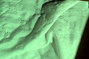 Slim black pussy toyed wet for flashing fans