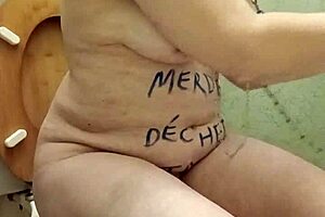 Humiliated French Slave's Suggestive Toilet Licking Auto-Session