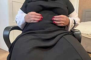 Arab milf dirty talks while fingering wet pussy solo