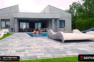 veronica leal rims and dps with poolside lesbian babes