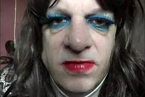 bisexual crossdresser strokes cock closeup homemade stockings cum