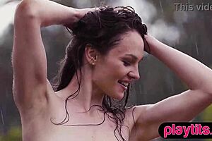 Stripping my bubble butt nude in the rain