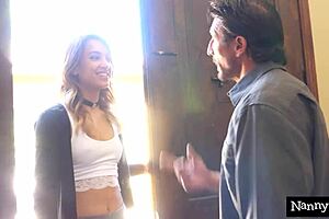 Husband's Fat Cock Makes Nanny Work Hard to Keep Her Job in Voyeur Doggystyle Ride