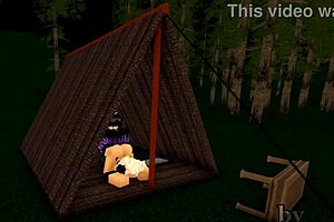 big cock ravaging huge ass in roblox camping tent sex
