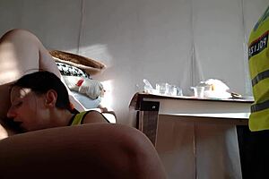 hot brunette police lesbians devour pussies cum orgasms in intense threesome licking frenzy