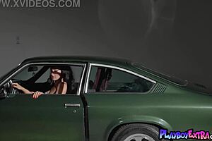 Skinny tall milf scarlett kapella strips bare on hood