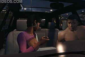 in gta 5, franklin picks up a hooker in his car for some wild roadside sex game