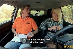 Blonde MILF begs to ride huge cock in driving lesson?