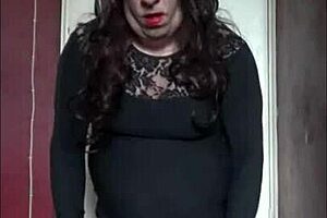 bisexual crossdresser strokes cock closeup homemade stockings cum