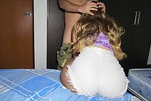 Submissive Asian milf sucks cock deep swallows then pussy creampied hard