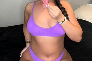 Hey, check this horny British teen slut riding her dildo like crazy! 😈