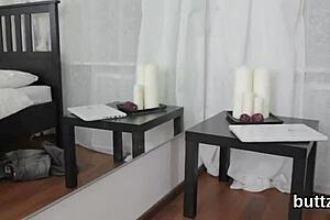 Adorable tight assed chick's monster cock anal and pussy pounding leaves her squirting hard