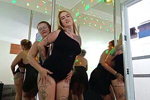 Hot Blonde Amateurs Dance Kiss Rub Big Ass Tits at Wild Party