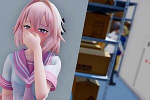 omg astolfo cumming so hard on that monster cock trap