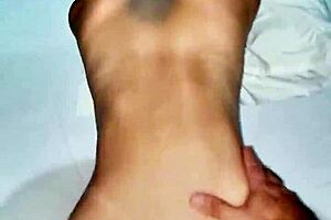 Intense doggystyle creampie fills tanned latina narrow ass