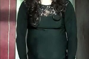 bisexual crossdresser strokes cock closeup homemade stockings cum