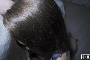 Gorgeous slut's tight holes pounded like fleshlight in rough throatpie session